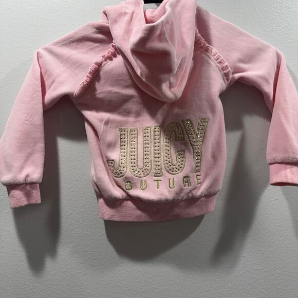 Juicy Couture Pink Velour Girls Zip Up Tracksuit Top Size 3T EUC - Picture 5 of 5